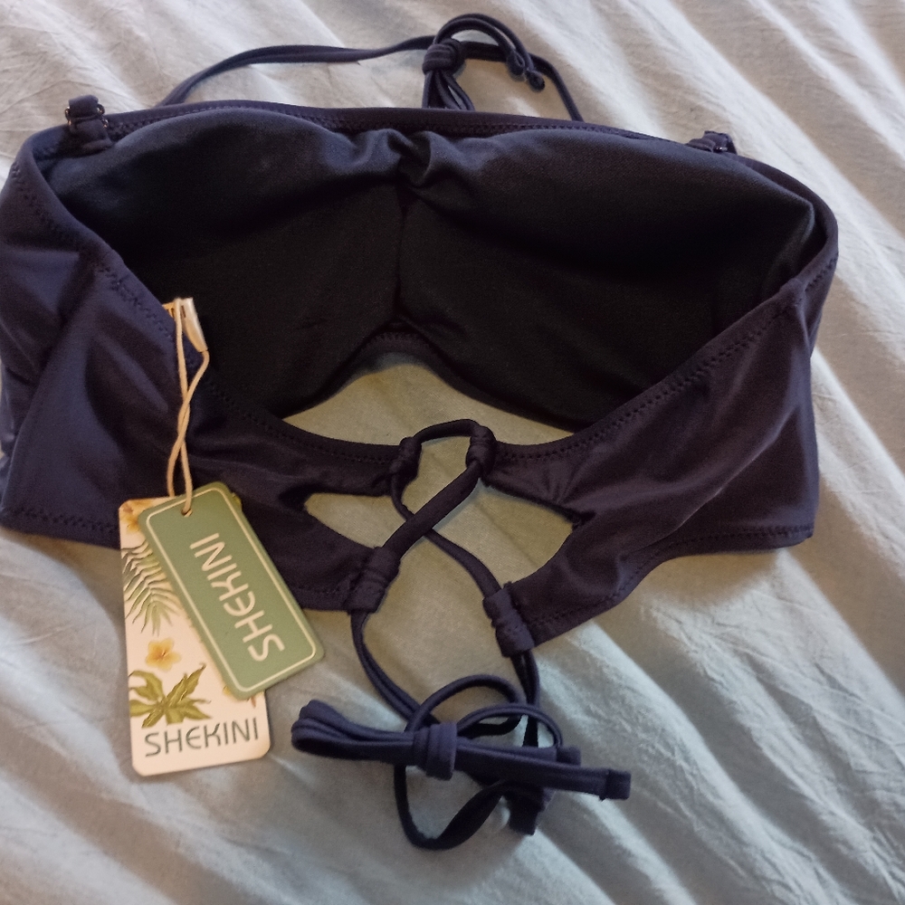 NWT shekini large navy blue bikini top - Picture 4 of 10